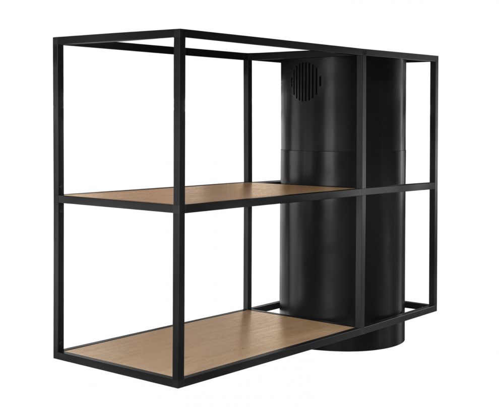 Витяжка острівна Tubo Cage Asymmetric Wood Black Matt - Чорний мат - zdjęcie produktu 8