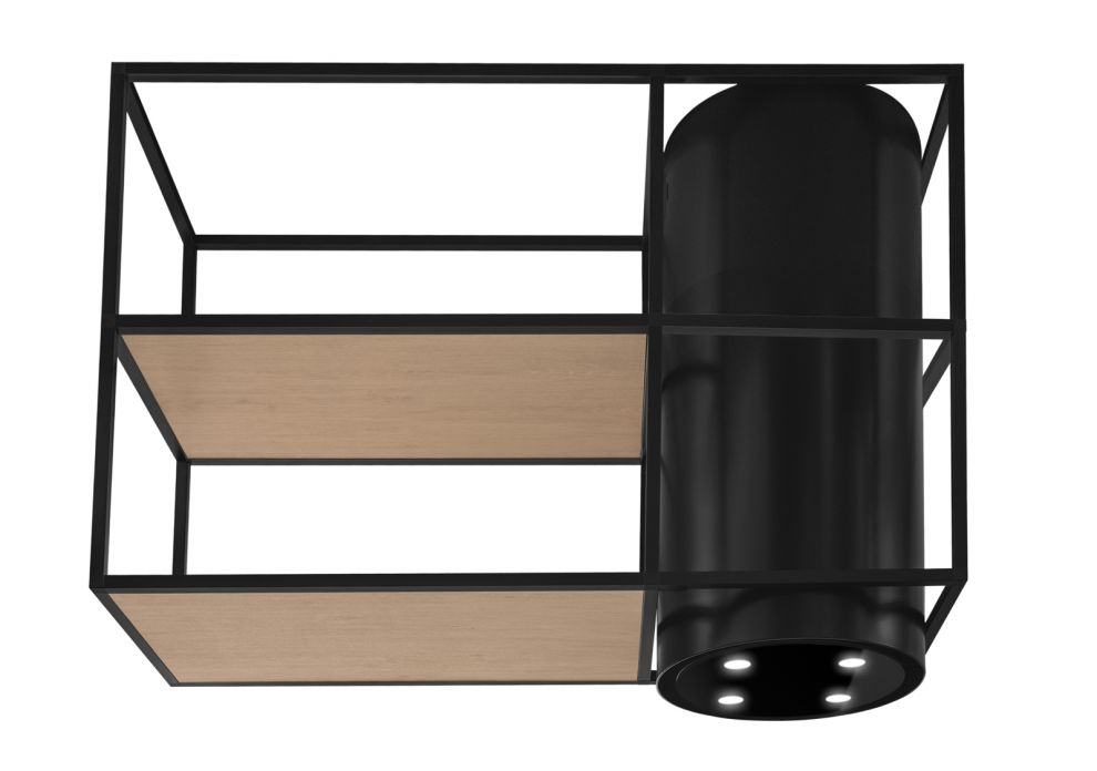 Витяжка острівна Tubo Cage Asymmetric Wood Black Matt - Чорний мат - zdjęcie produktu 5