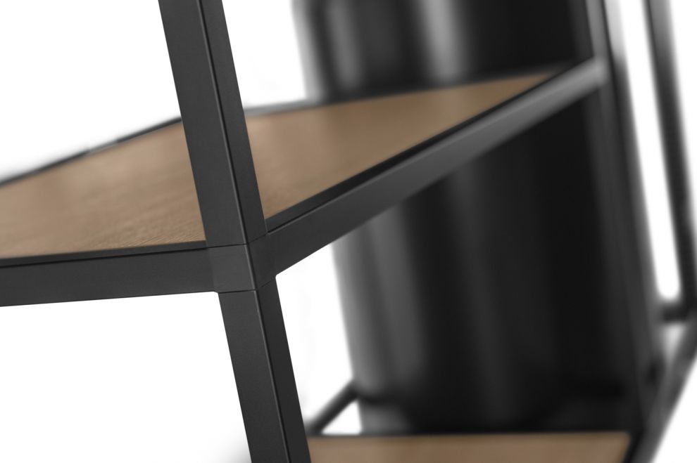 Витяжка острівна Tubo Cage Asymmetric Wood Black Matt - Чорний мат - zdjęcie produktu 12