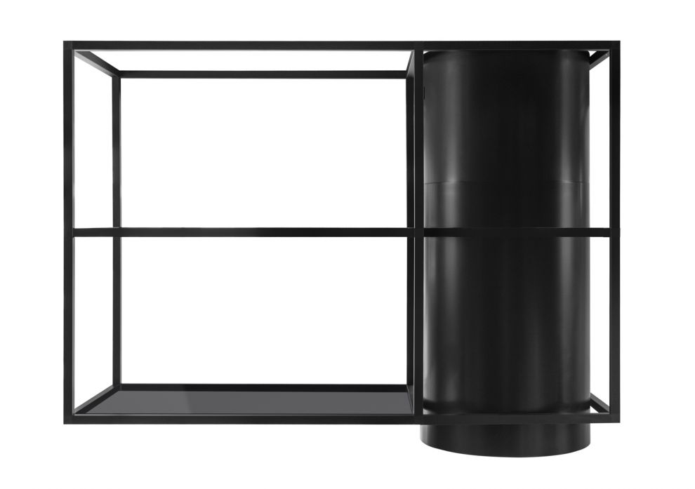 Витяжка острівна Tubo Cage Asymmetric Glass Black Matt - Чорний мат - zdjęcie produktu 3