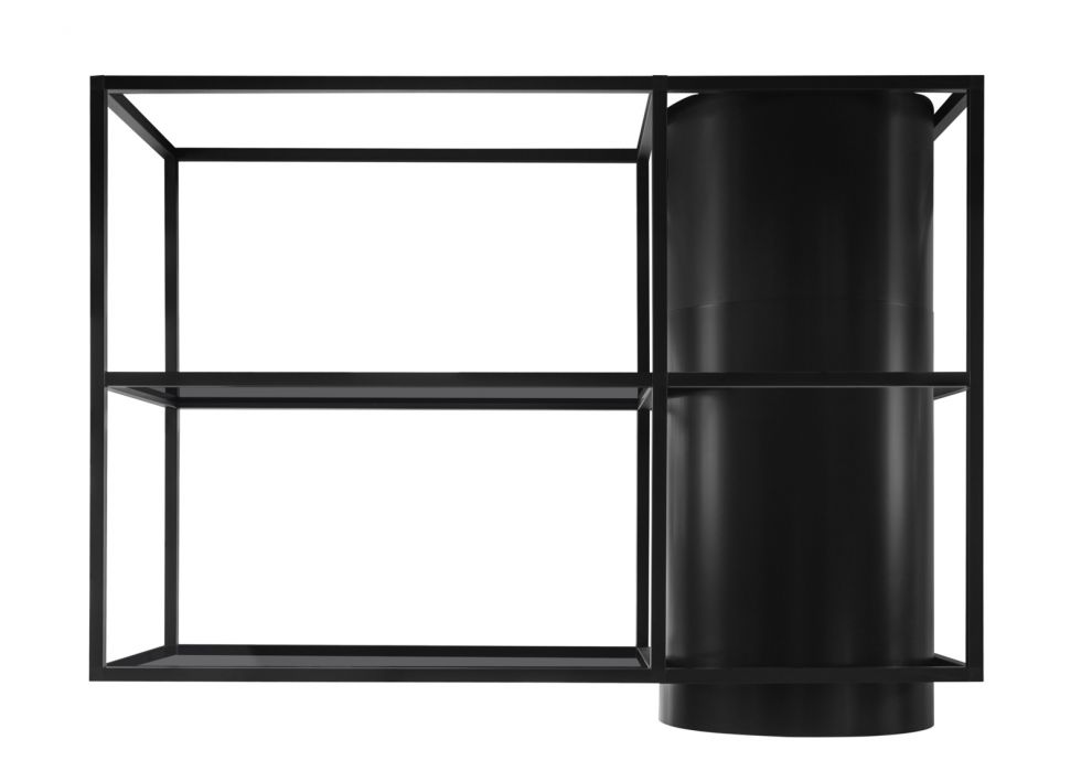 Витяжка острівна Tubo Cage Asymmetric Glass Black Matt - Чорний мат - zdjęcie produktu 4