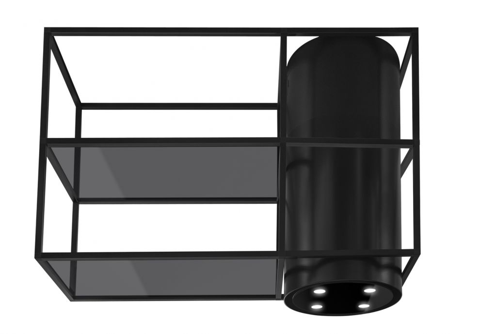 Витяжка острівна Tubo Cage Asymmetric Glass Black Matt - Чорний мат - zdjęcie produktu 5