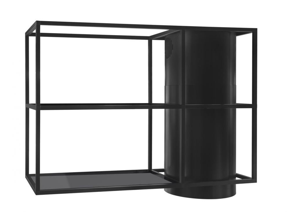 Витяжка острівна Tubo Cage Asymmetric Glass Black Matt - Чорний мат - zdjęcie produktu 6