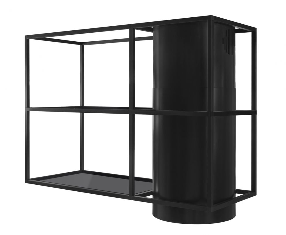Витяжка острівна Tubo Cage Asymmetric Glass Black Matt - Чорний мат - zdjęcie produktu 7
