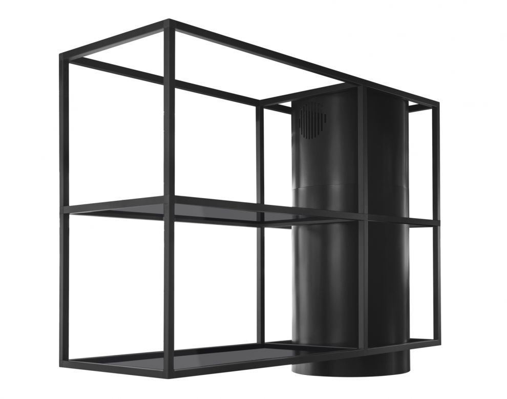 Витяжка острівна Tubo Cage Asymmetric Glass Black Matt - Чорний мат - zdjęcie produktu 8