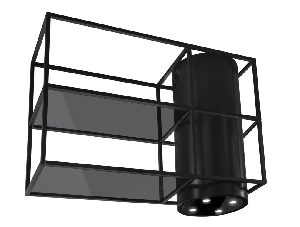 Витяжка острівна Tubo Cage Asymmetric Glass Black Matt - Чорний мат - zdjęcie produktu 9