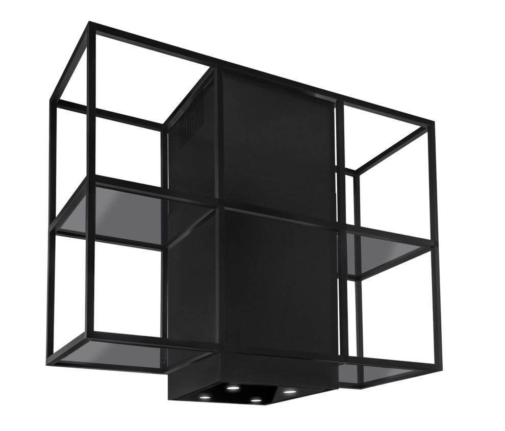 Витяжка острівна Quadro Cage Central Glass Black Matt - Чорний мат - zdjęcie produktu