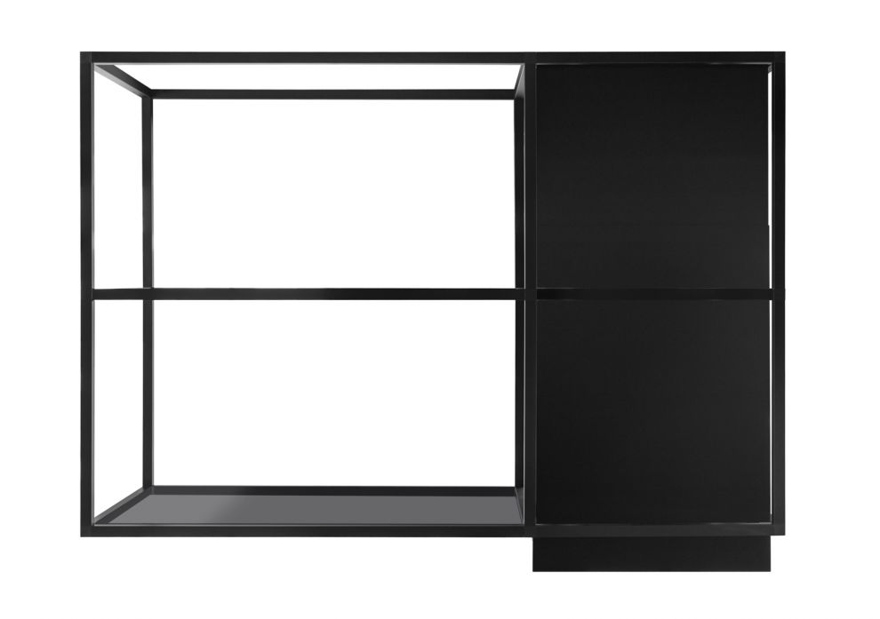 Витяжка острівна Quadro Cage Asymmetric Glass Black Matt - Чорний мат - zdjęcie produktu 3