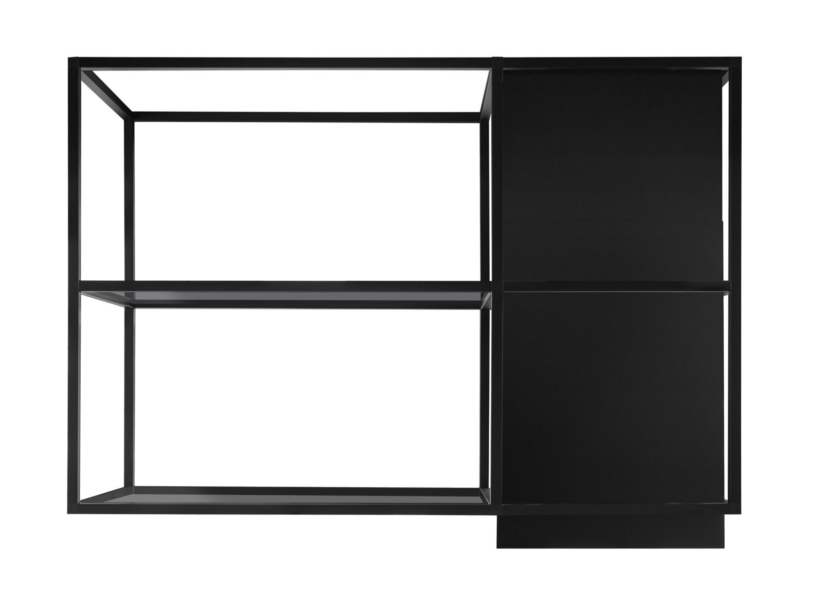 Quadro Cage Asymmetric Glass Black Matt