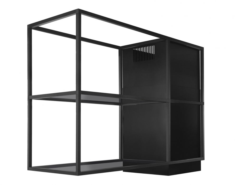 Витяжка острівна Quadro Cage Asymmetric Glass Black Matt - Чорний мат - zdjęcie produktu 6