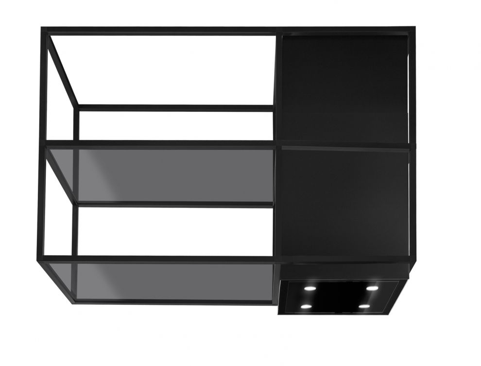 Витяжка острівна Quadro Cage Asymmetric Glass Black Matt - Чорний мат - zdjęcie produktu 7