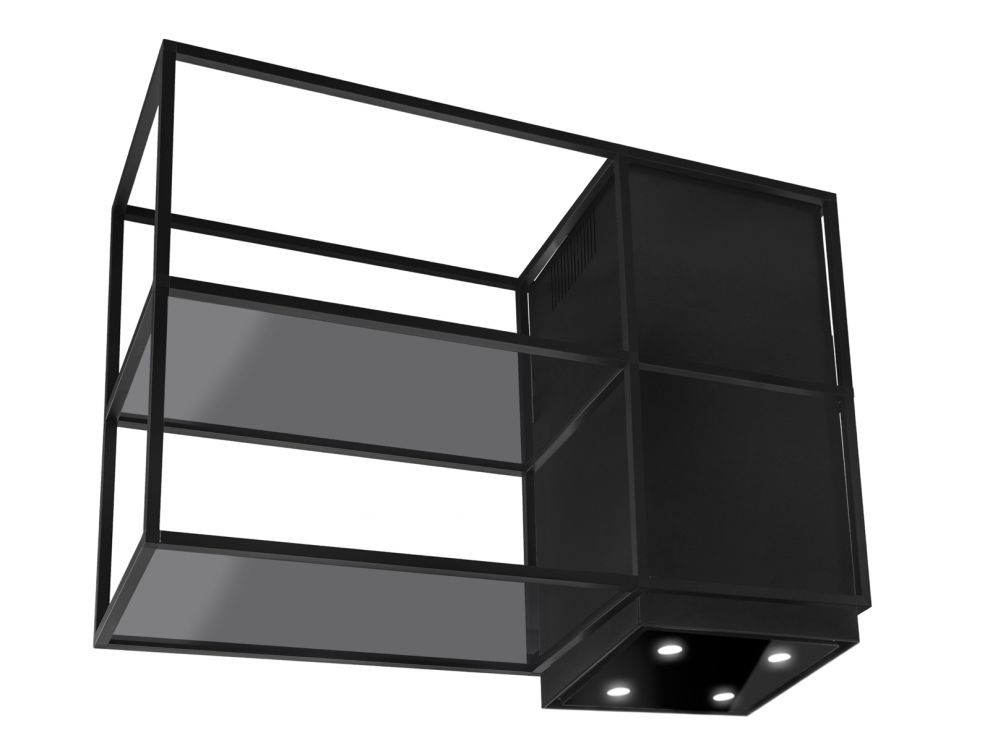 Витяжка острівна Quadro Cage Asymmetric Glass Black Matt - Чорний мат - zdjęcie produktu 8