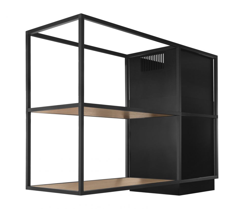 Витяжка острівна Quadro Cage Asymmetric Wood Black Matt - Чорний мат - zdjęcie produktu 5
