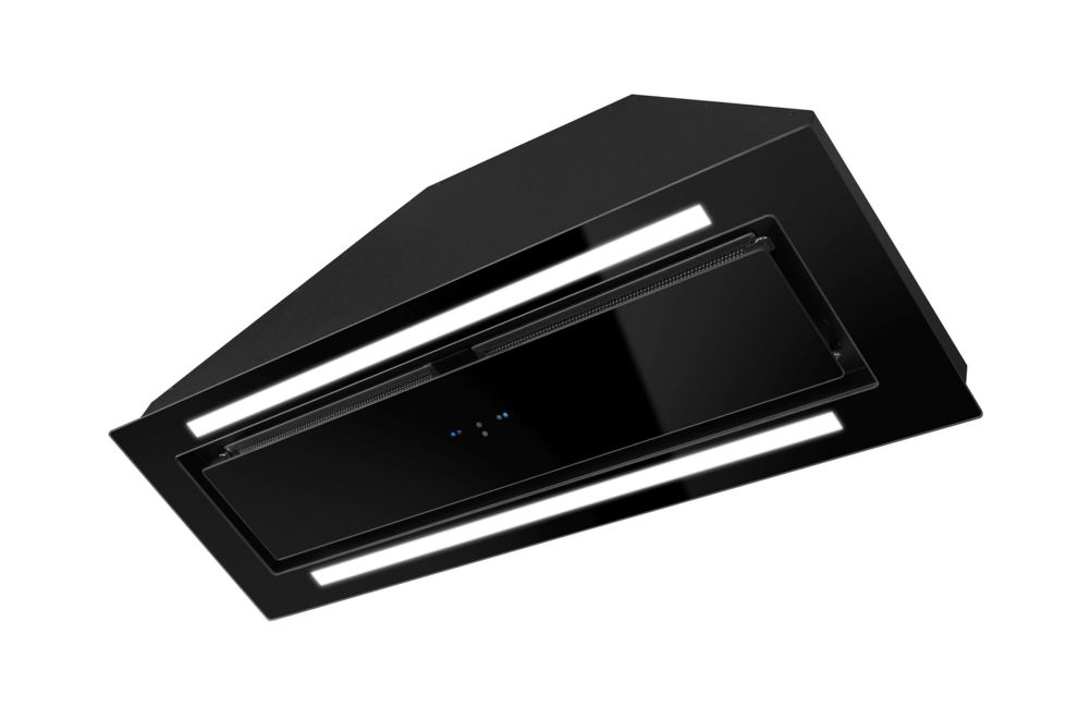 Витяжка вбудована Lando Glass 2Strips Gesture Control Black - Фото продукту 13