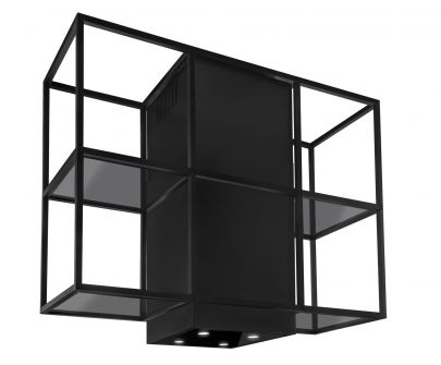 Витяжка острівна Quadro Cage Central Glass Black Matt - Чорний мат - 120 см