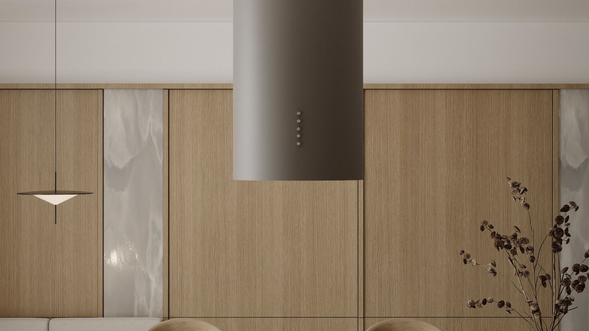 Витяжка острівна Cylindro Eco Taupe - Таупе - Візуалізації 6