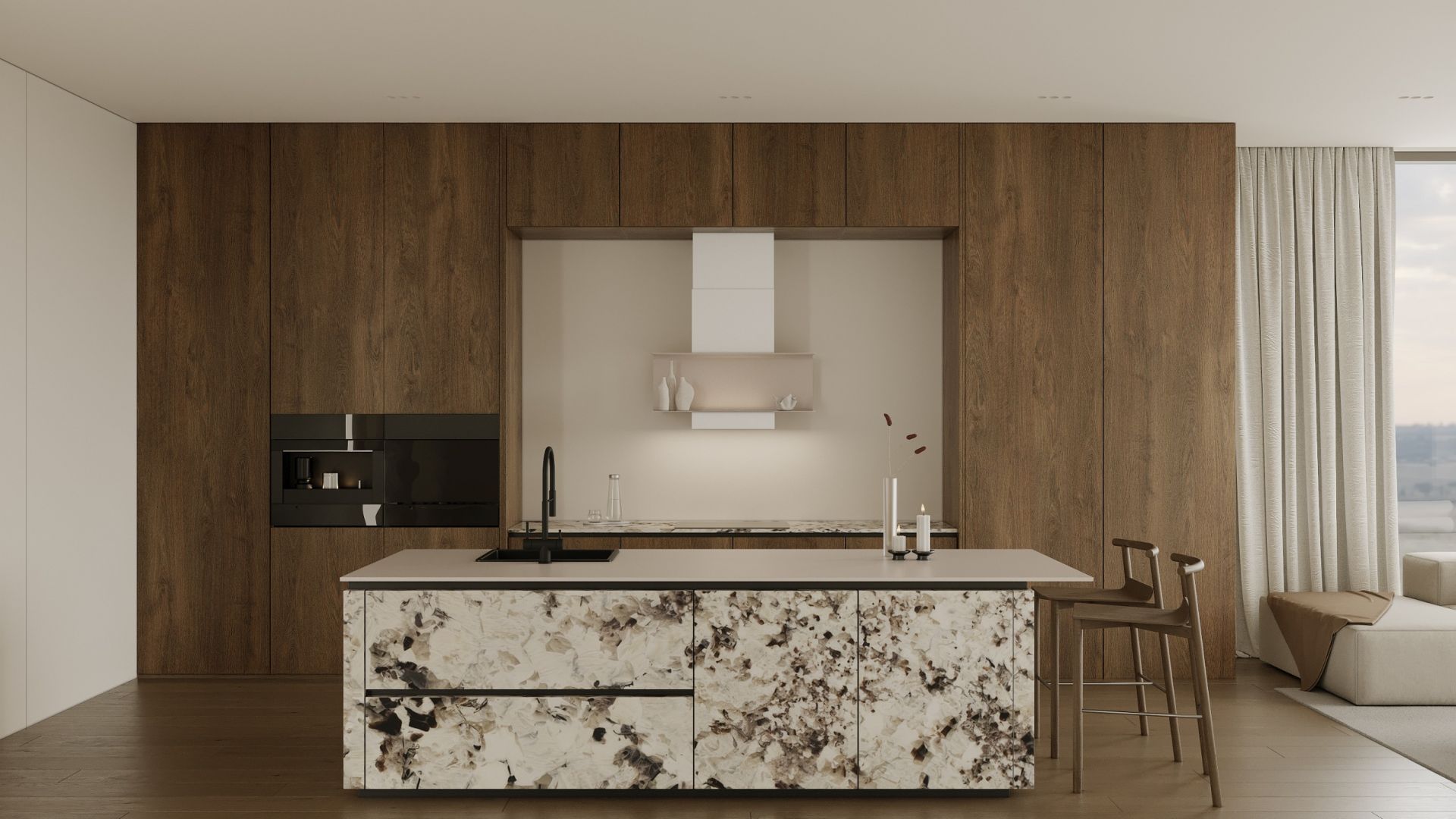 Витяжка пристінна C-Shelf White-Kashmir - Білий Мат/KКашемір - Візуалізації 2