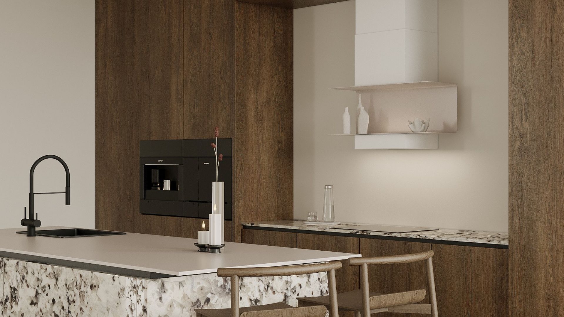 Витяжка пристінна C-Shelf White-Kashmir - Білий Мат/KКашемір - Візуалізації 3