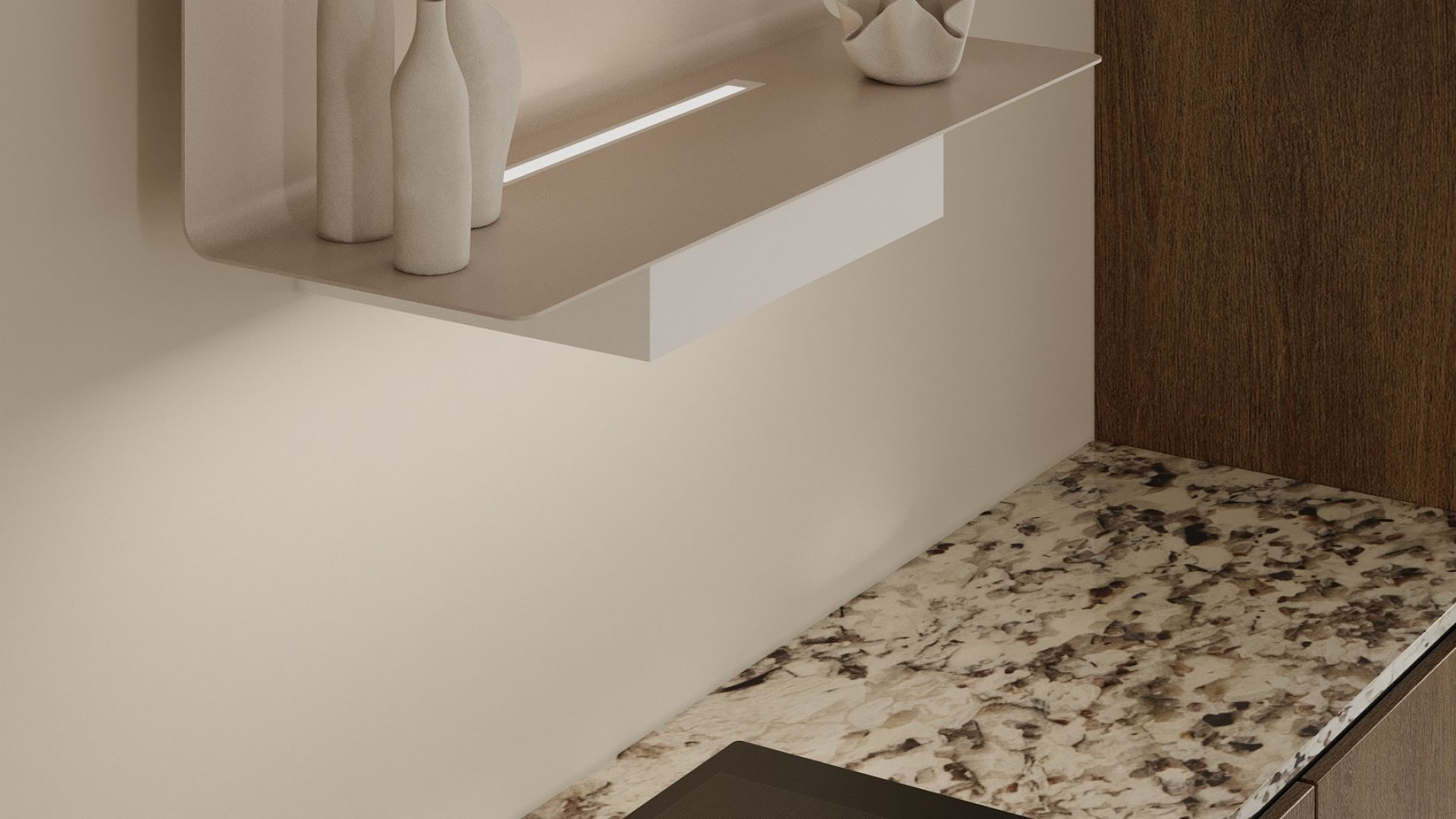 Витяжка пристінна C-Shelf White-Kashmir - Білий Мат/KКашемір - Візуалізації 8