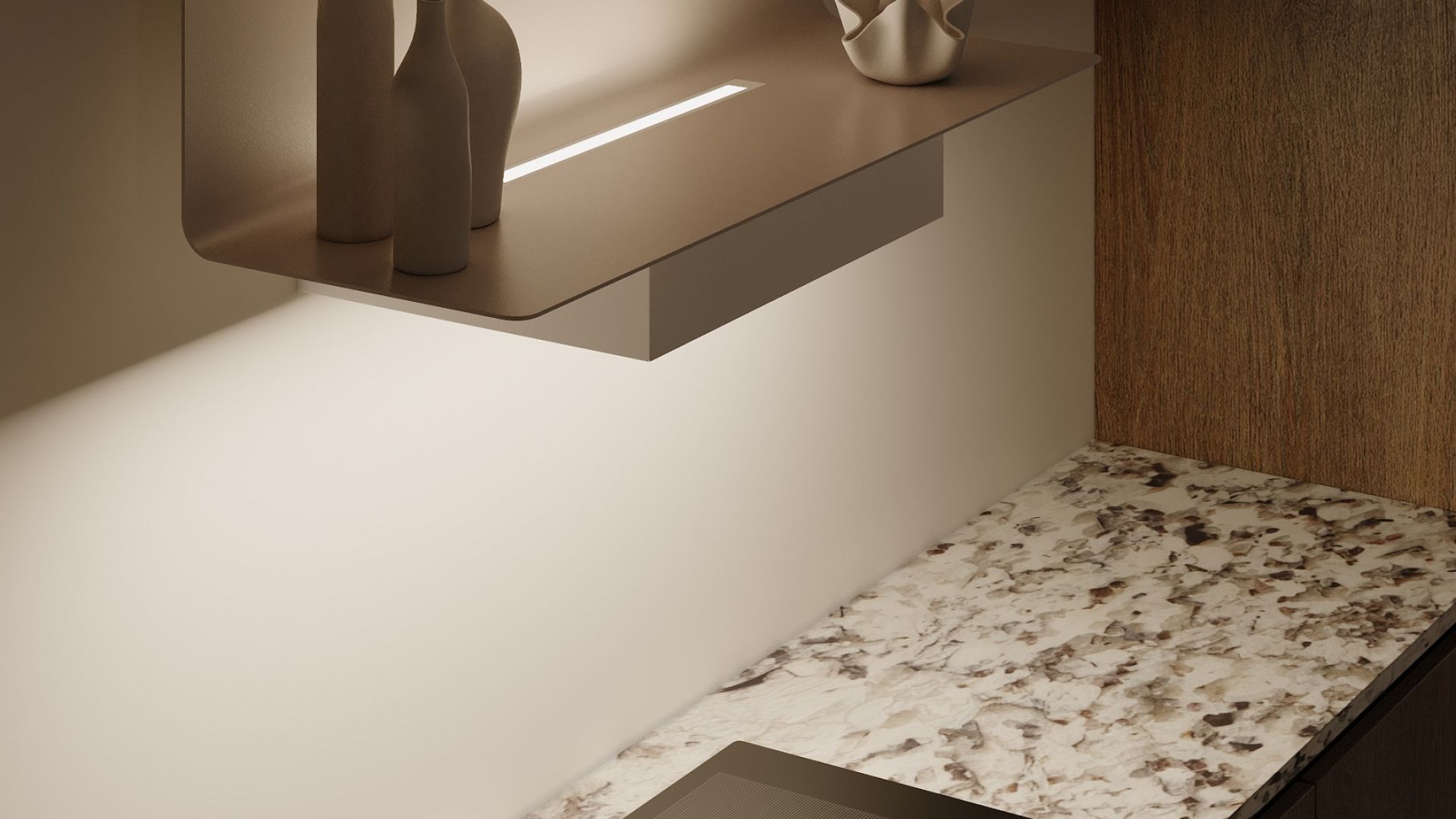 Витяжка пристінна C-Shelf White-Kashmir - Білий Мат/KКашемір - Візуалізації 9