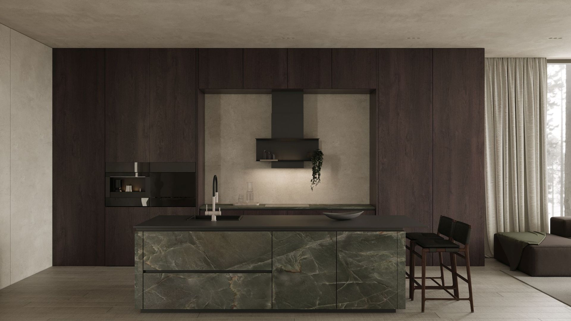 Витяжка пристінна C-Shelf Black-Black - Чорний мат - Візуалізації 2