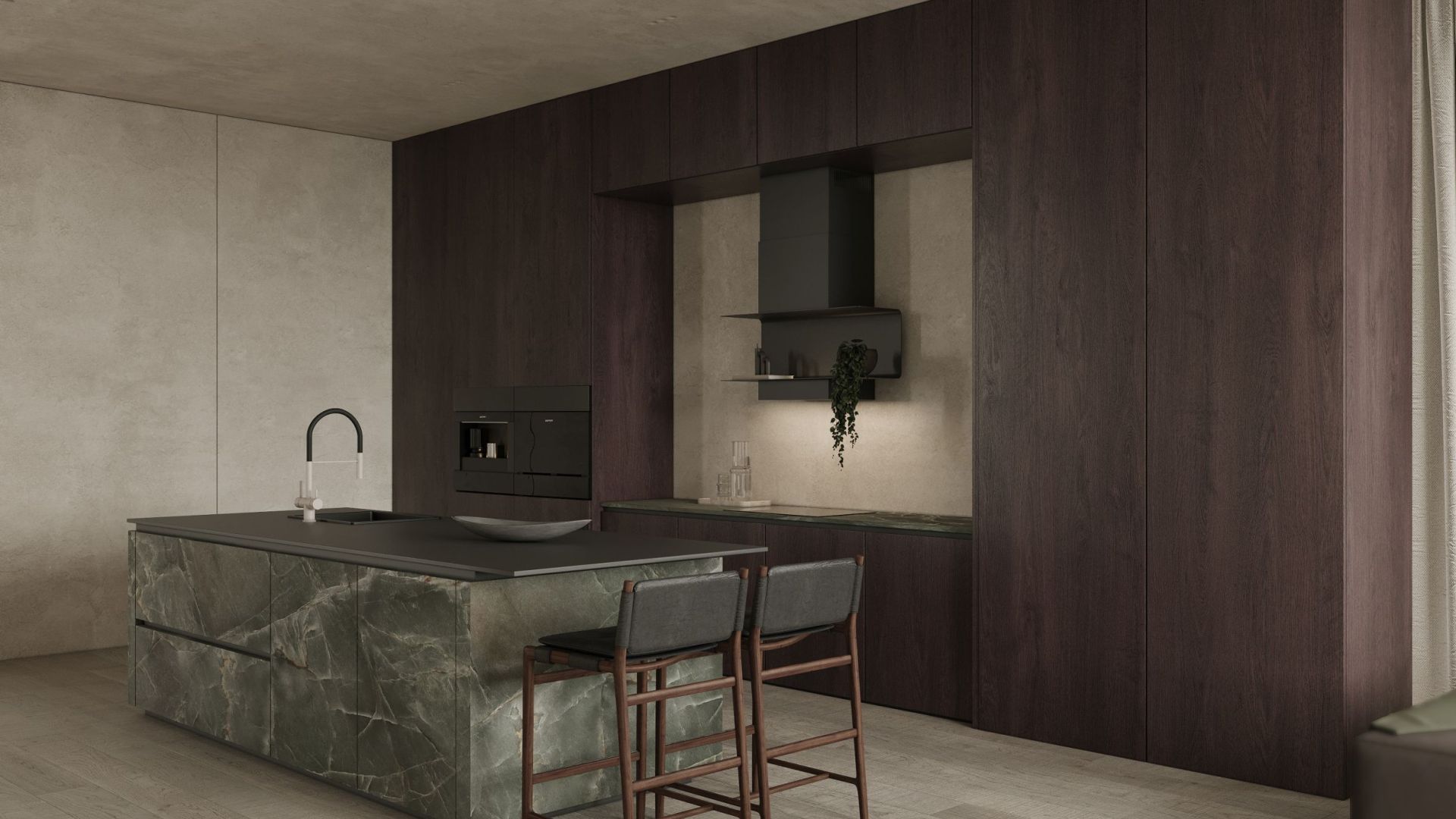 Витяжка пристінна C-Shelf Black-Black - Чорний мат - Візуалізації 3