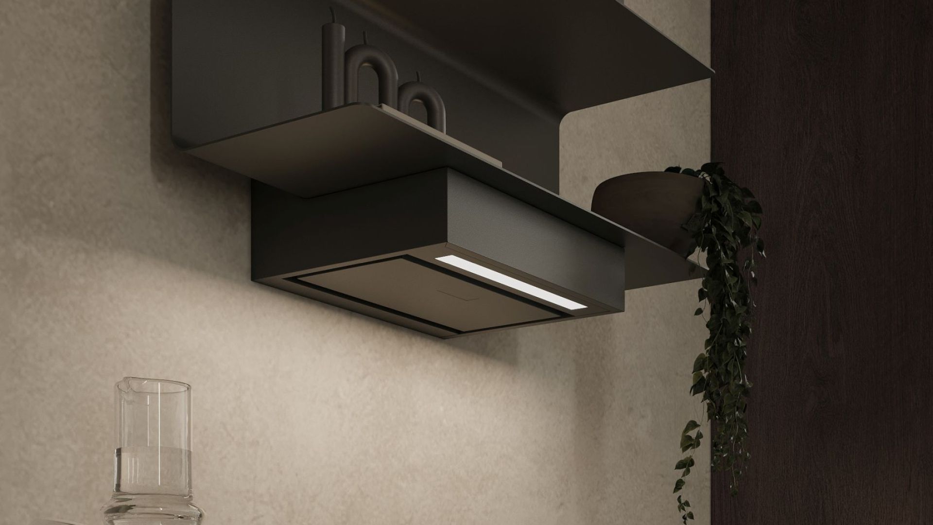 Витяжка пристінна C-Shelf Black-Black - Чорний мат - Візуалізації 4