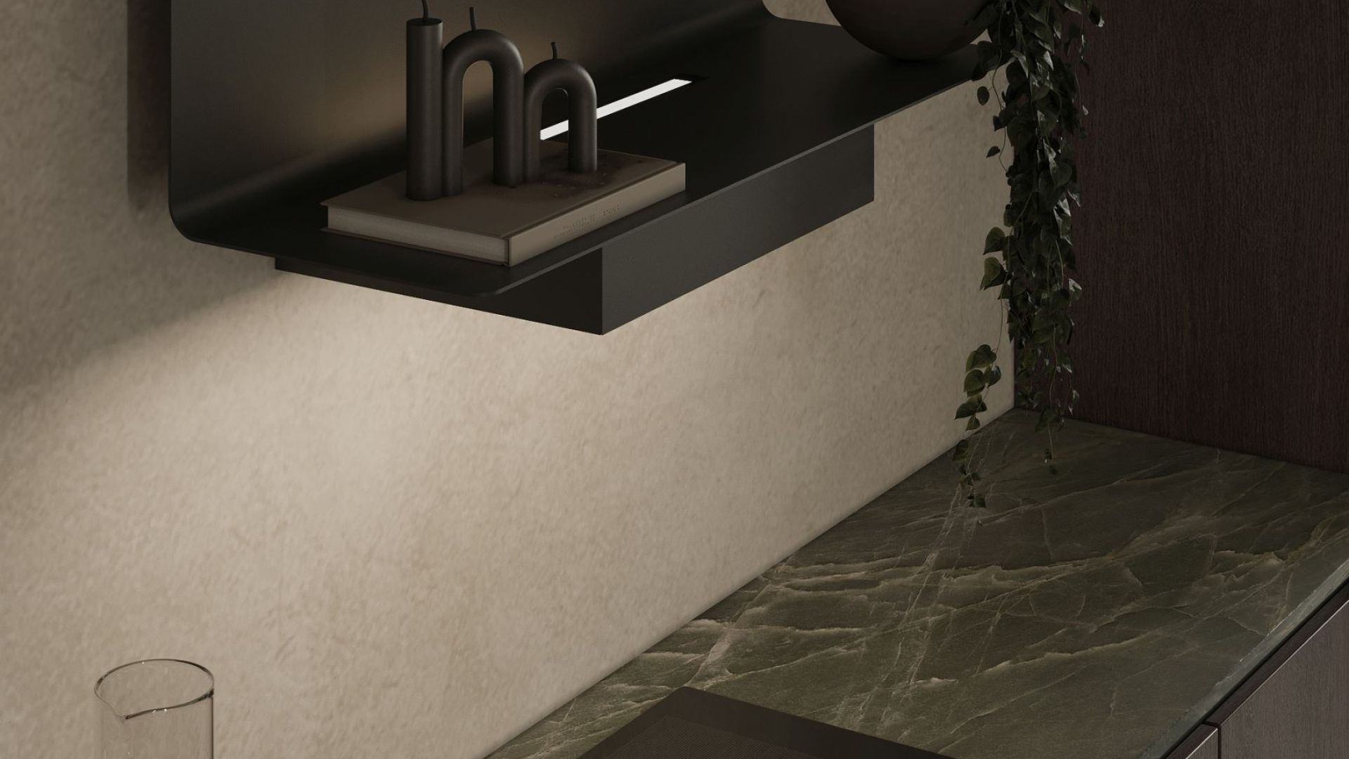 Витяжка пристінна C-Shelf Black-Black - Чорний мат - Візуалізації 6