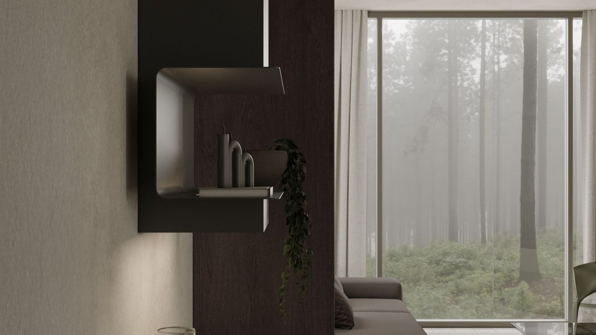 Витяжка пристінна C-Shelf Black-Black - Чорний мат - Візуалізації 8