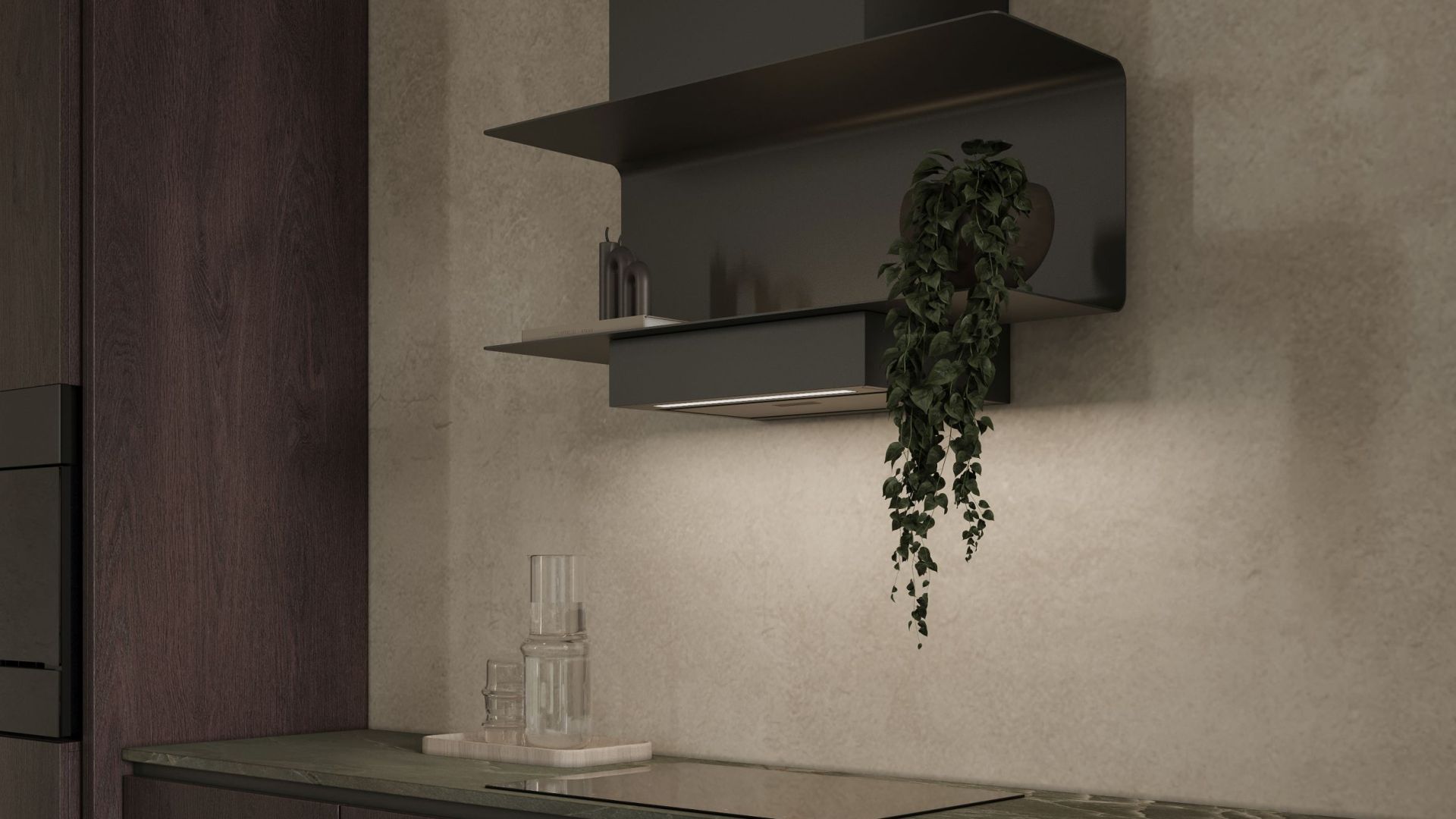 Витяжка пристінна C-Shelf Black-Black - Чорний мат - Візуалізації 9