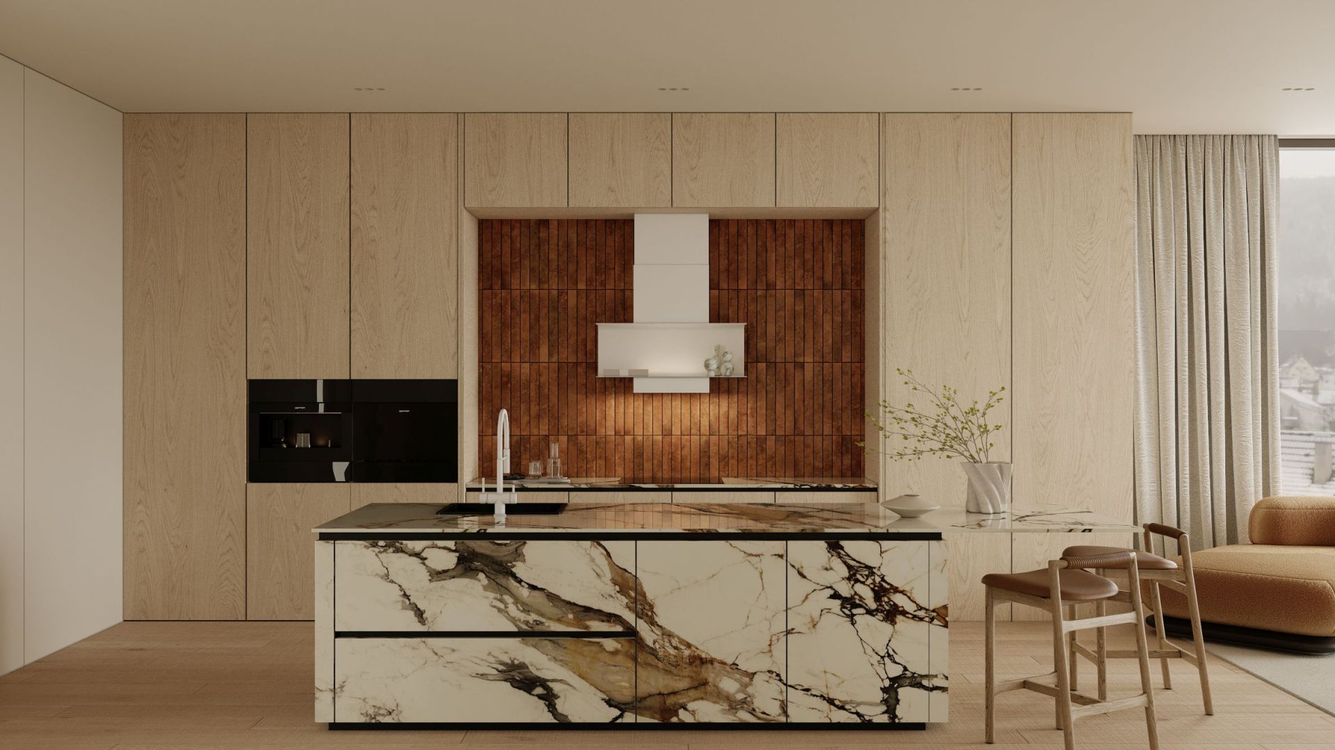 Витяжка пристінна C-Shelf White-White - Білий матовий - Візуалізації