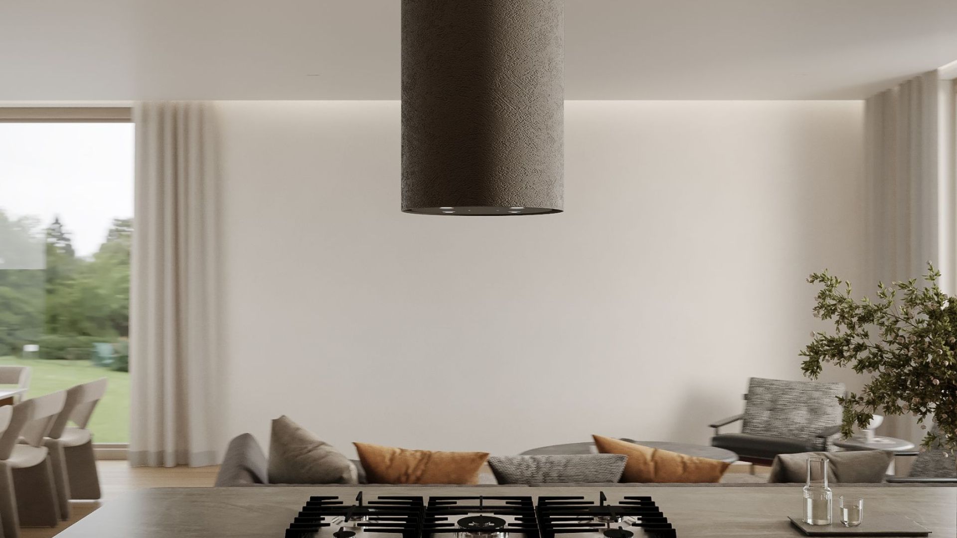 Витяжка острівна Columni Stono Dark Grey - Візуалізації 5