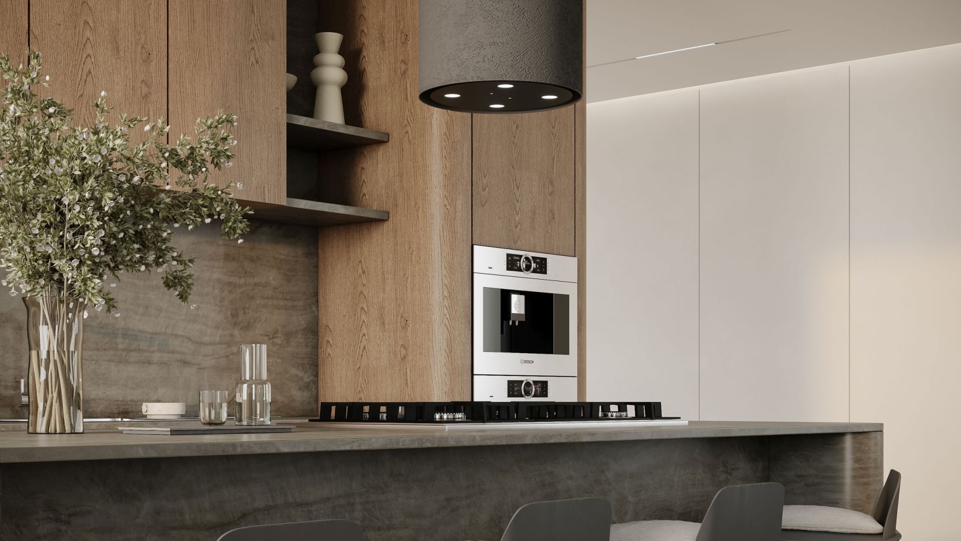 Витяжка острівна Columni Stono Dark Grey - Візуалізації 6
