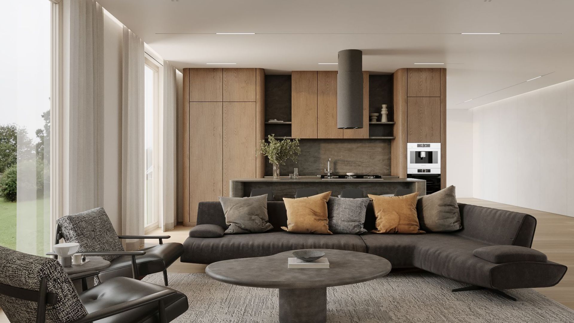 Витяжка острівна Columni Stono Dark Grey - Візуалізації 7