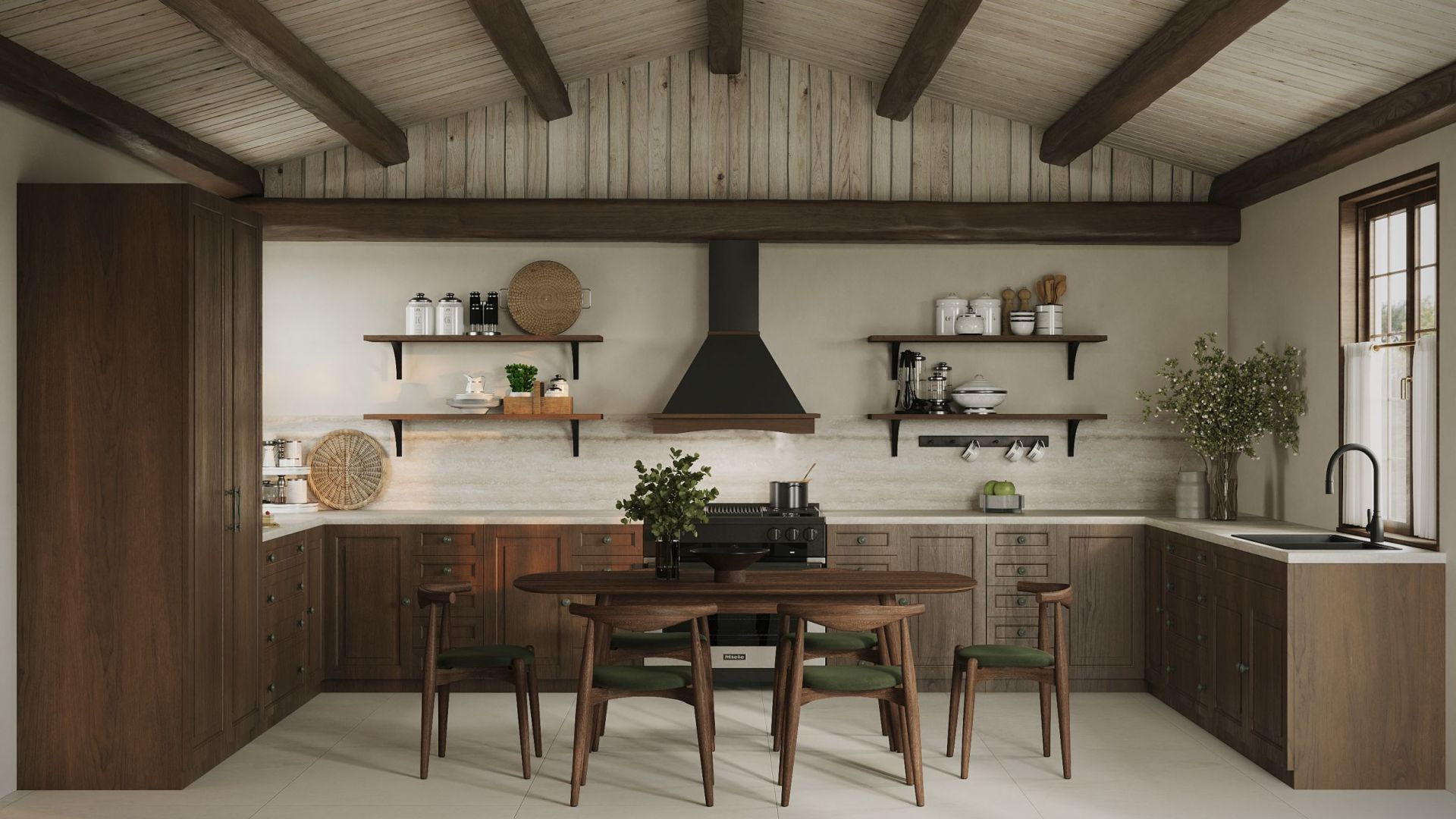 Витяжка рустикальна Rustic Black Matt Gesture Control - Чорний мат - Візуалізації