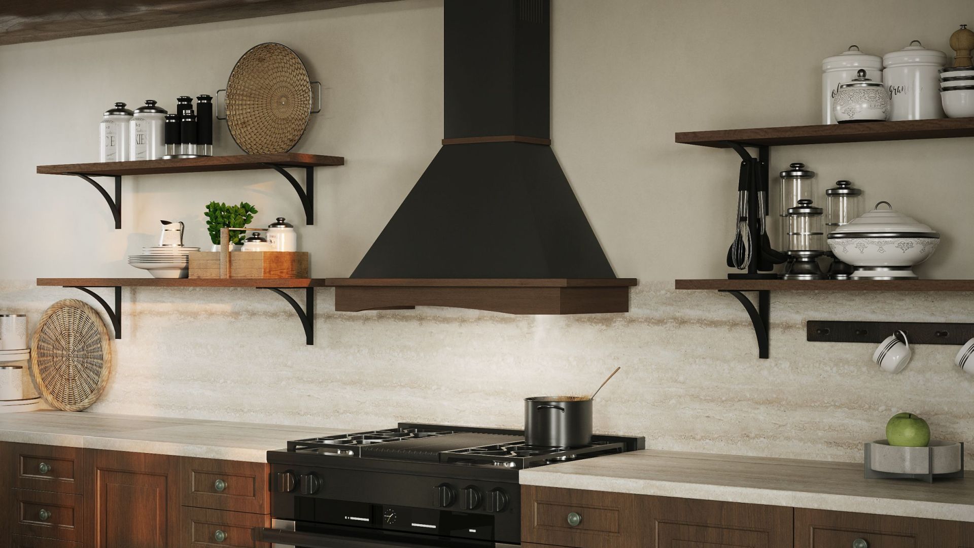 Витяжка рустикальна Rustic Black Matt Gesture Control - Чорний мат - Візуалізації 6