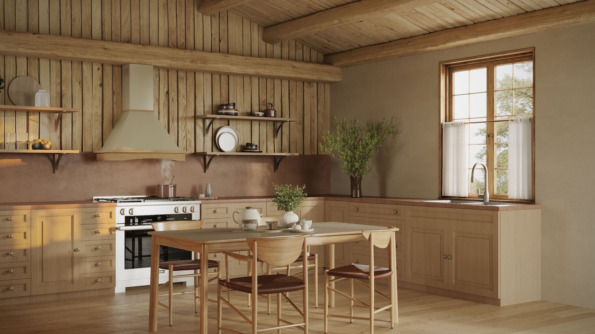 Витяжка рустикальна Rustic Ecru Gesture Control - Бежевий - Візуалізації 8