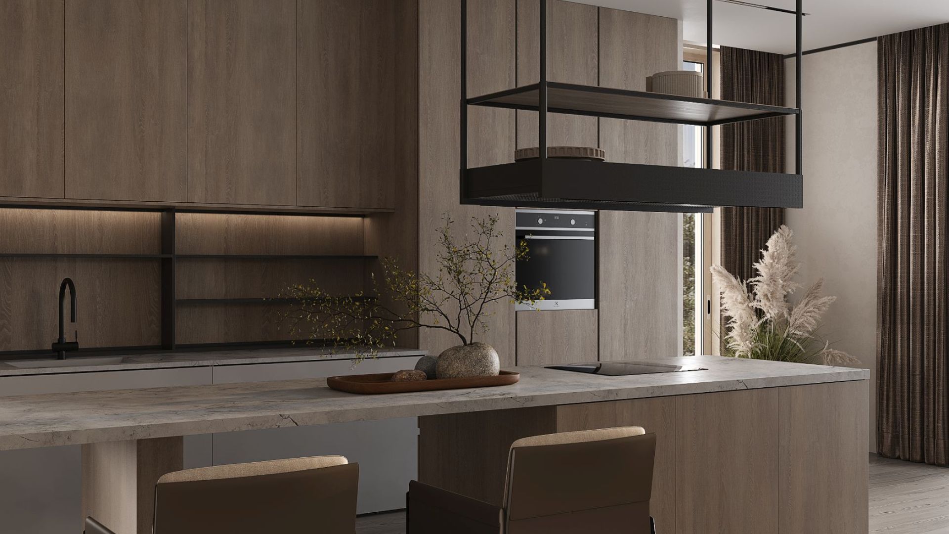 Витяжка острівна Alvar Wood Black Matt - Чорний мат - Візуалізації 5