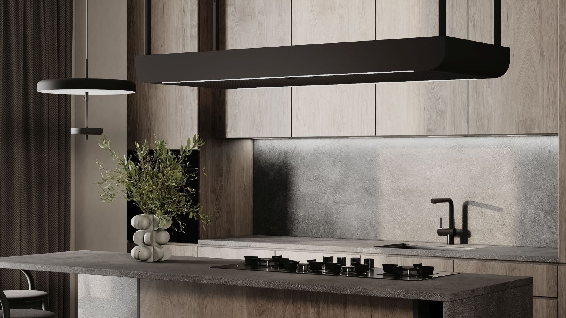 Витяжка острівна Arne Black Matt - Чорний мат - Візуалізації 4