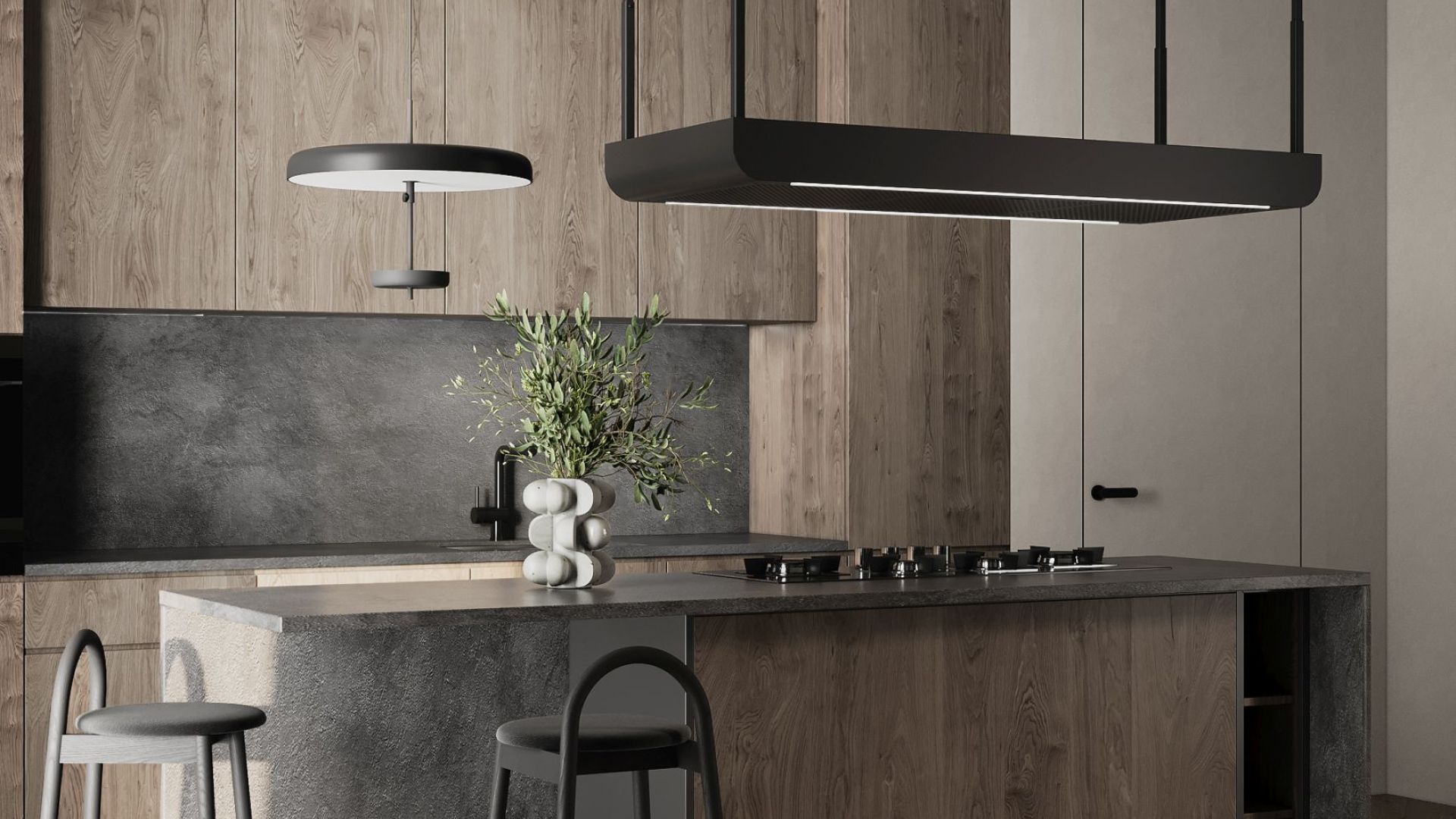 Витяжка острівна Arne Black Matt - Чорний мат - Візуалізації 6