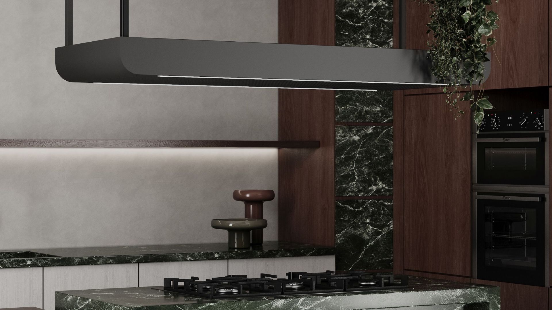 Витяжка острівна Arne Glass Black Matt - Чорний мат - Візуалізації 4