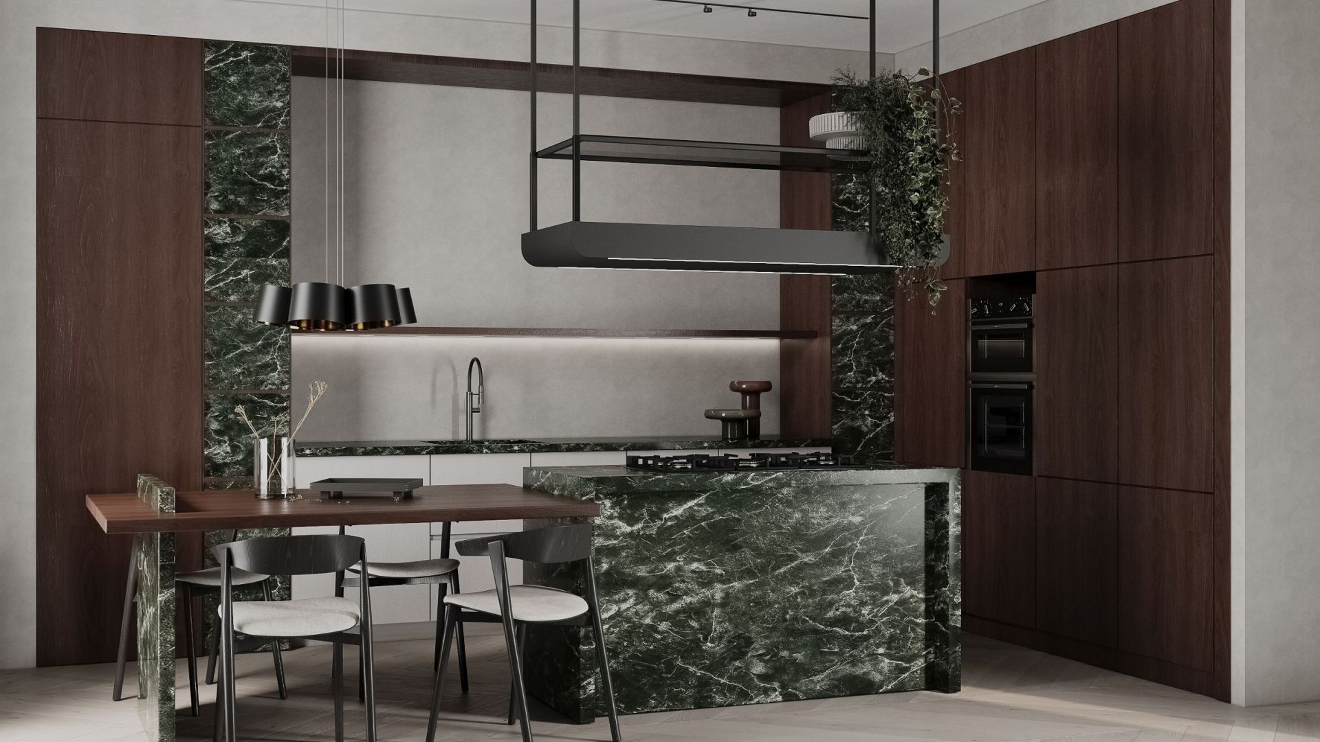 Витяжка острівна Arne Glass Black Matt - Чорний мат - Візуалізації 5