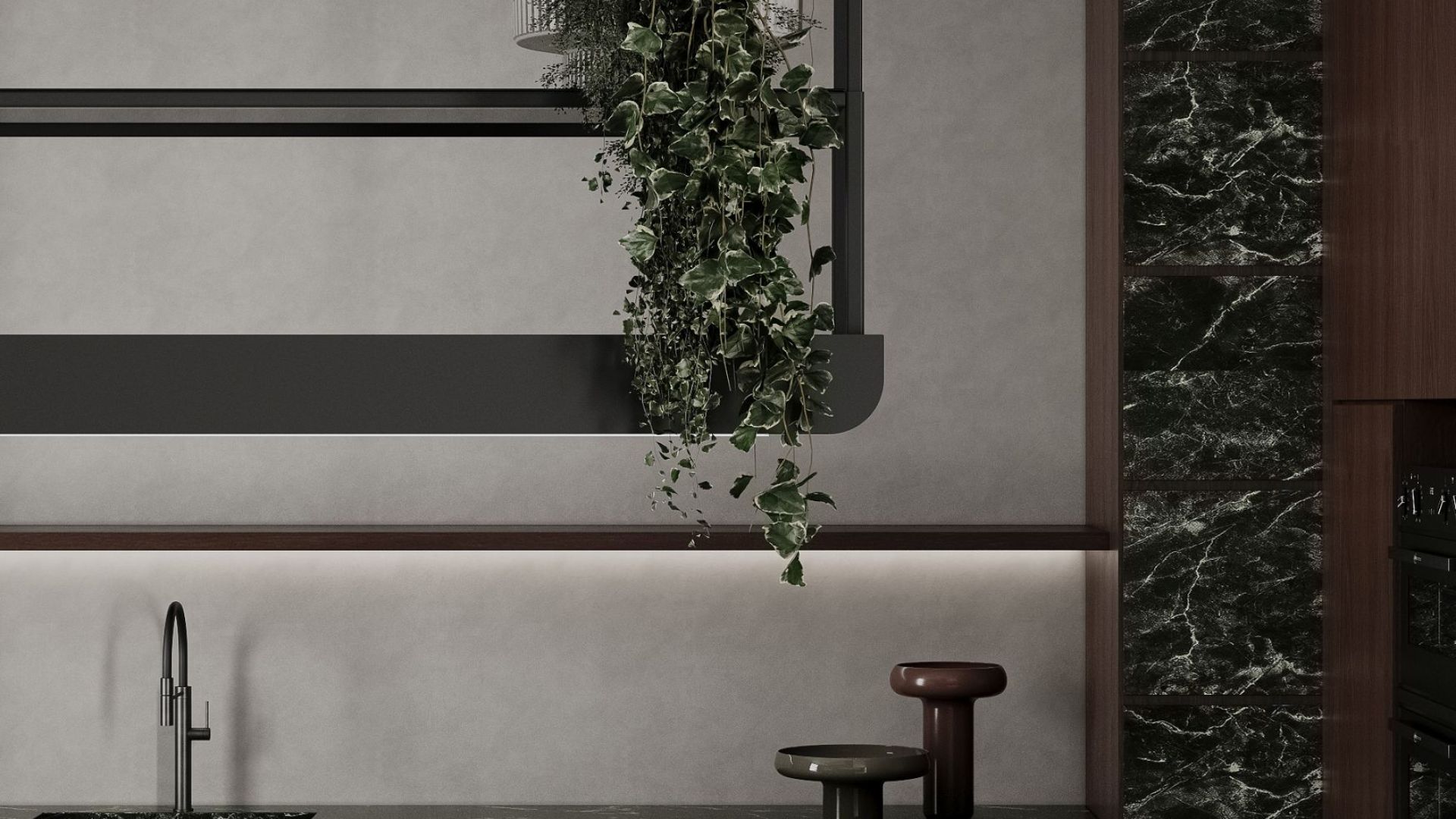 Витяжка острівна Arne Glass Black Matt - Чорний мат - Візуалізації 6