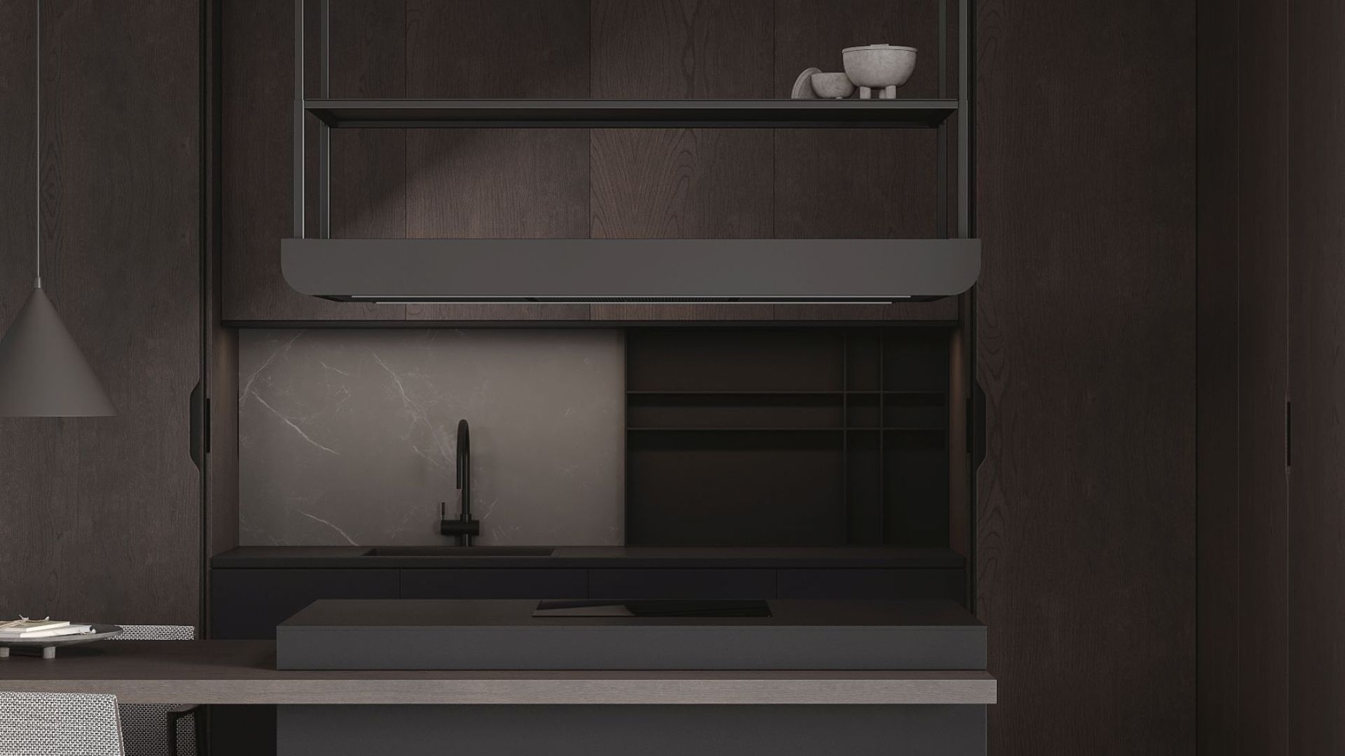 Витяжка острівна Arne Wood Black Matt - Чорний мат - Візуалізації 8