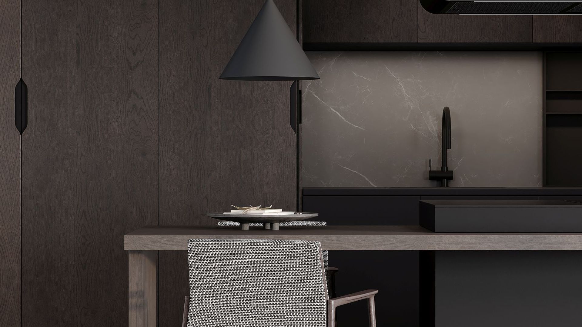 Витяжка острівна Arne Wood Black Matt - Чорний мат - Візуалізації 9
