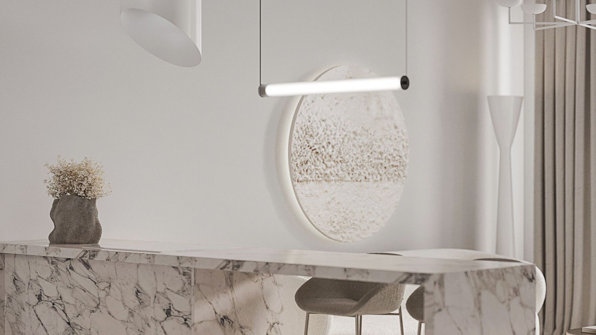 Витяжка острівна Hiro White Matt - Білий матовий - Візуалізації 5