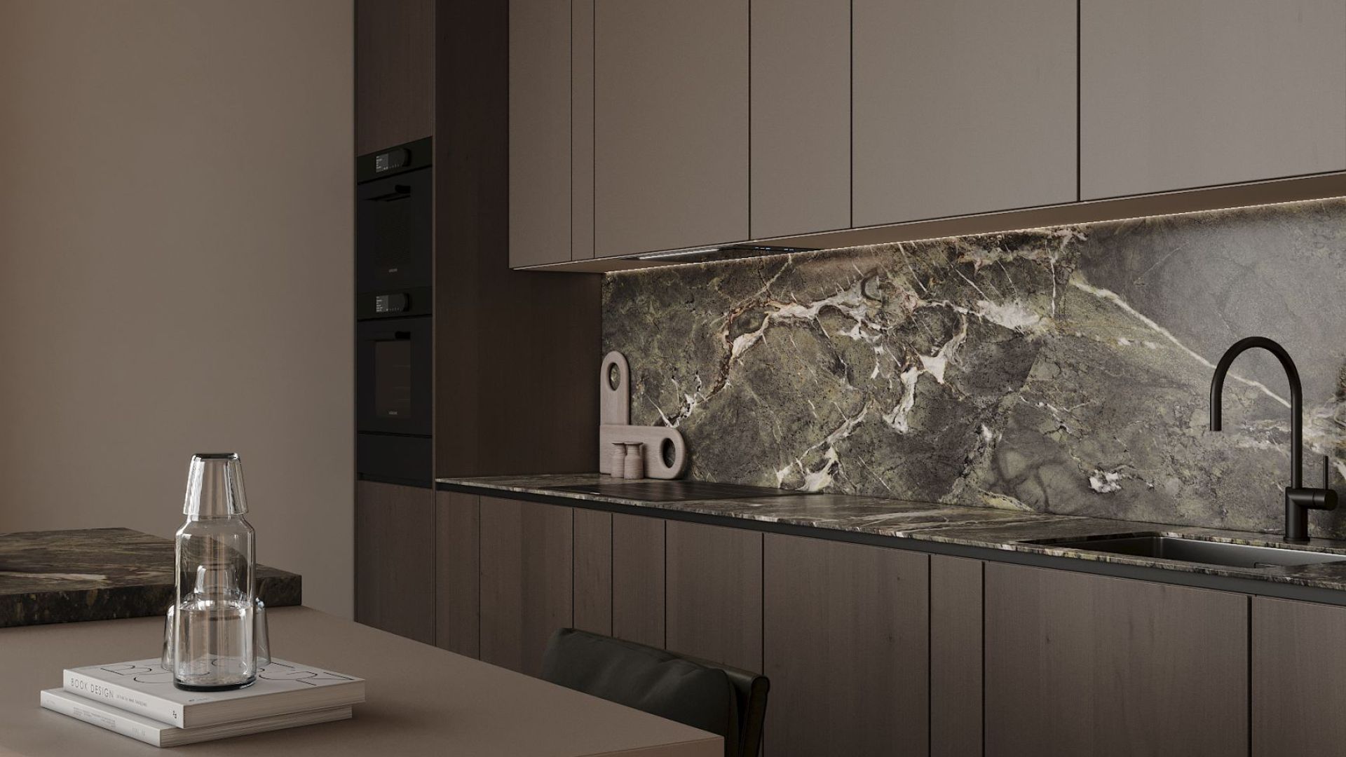 Витяжка вбудована Micra Black Matt - Чорний мат - Візуалізації