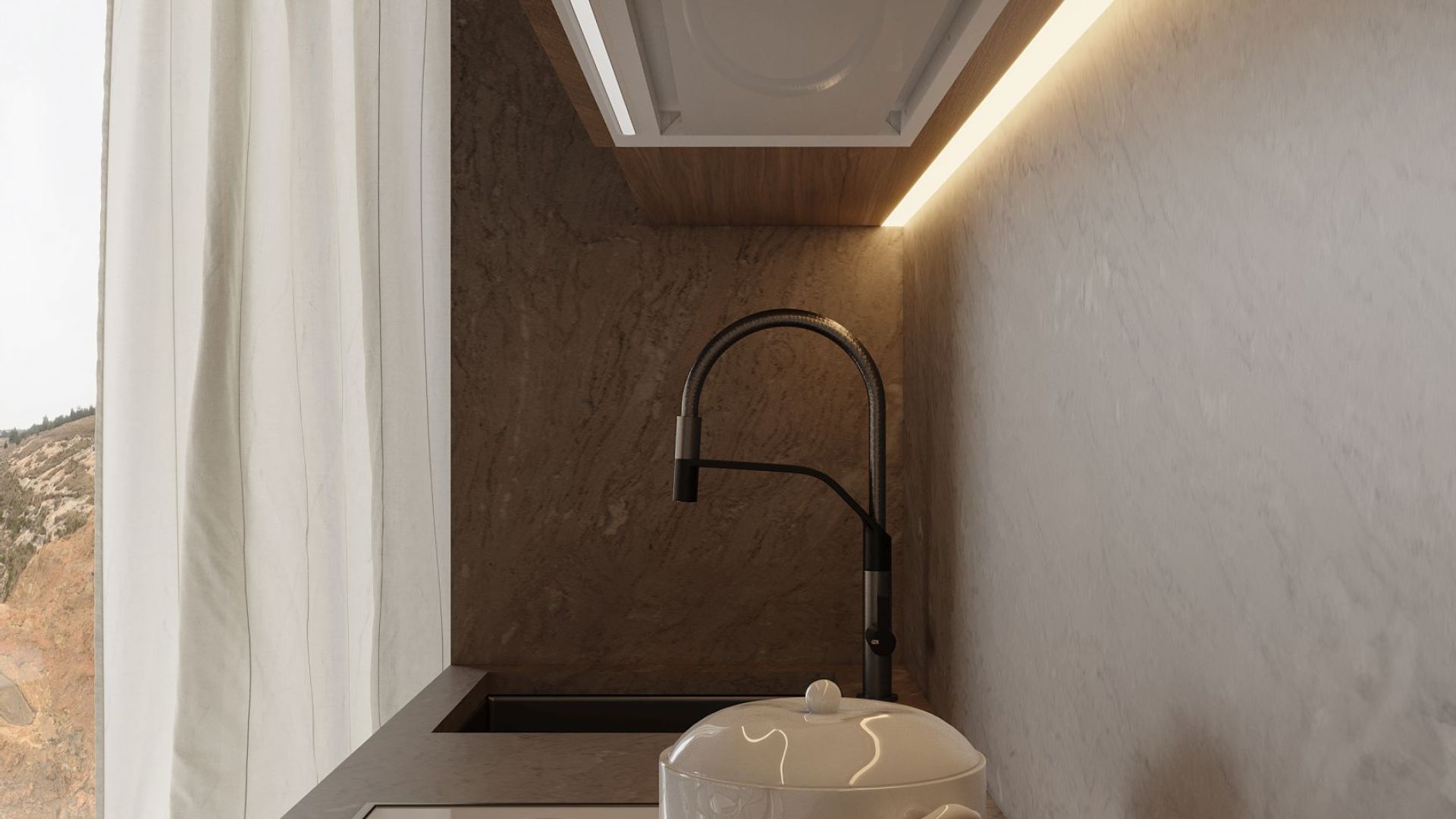 Витяжка вбудована Micra Space White Matt - Білий матовий - Візуалізації 5