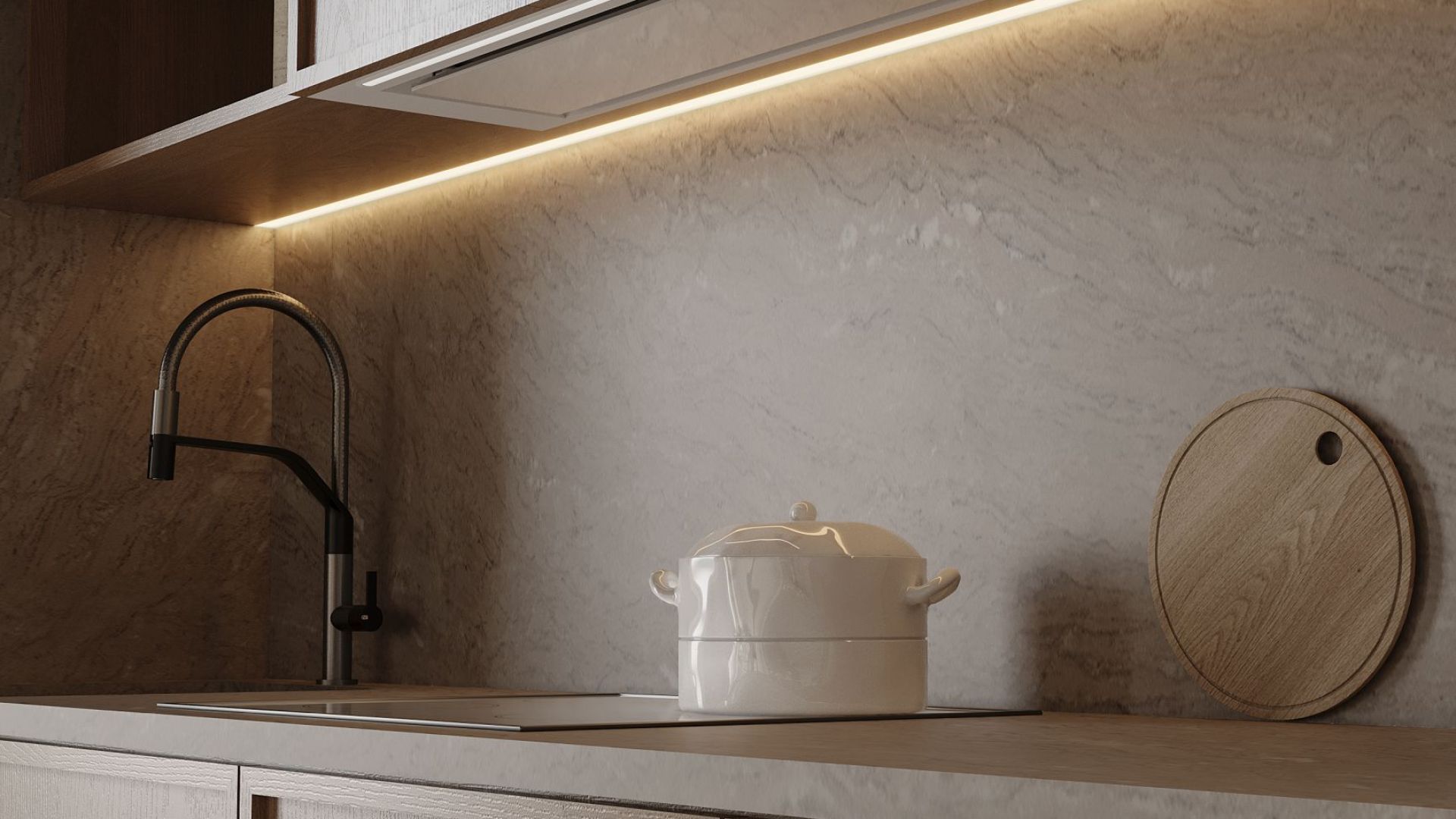 Витяжка вбудована Micra Space White Matt - Білий матовий - Візуалізації 7