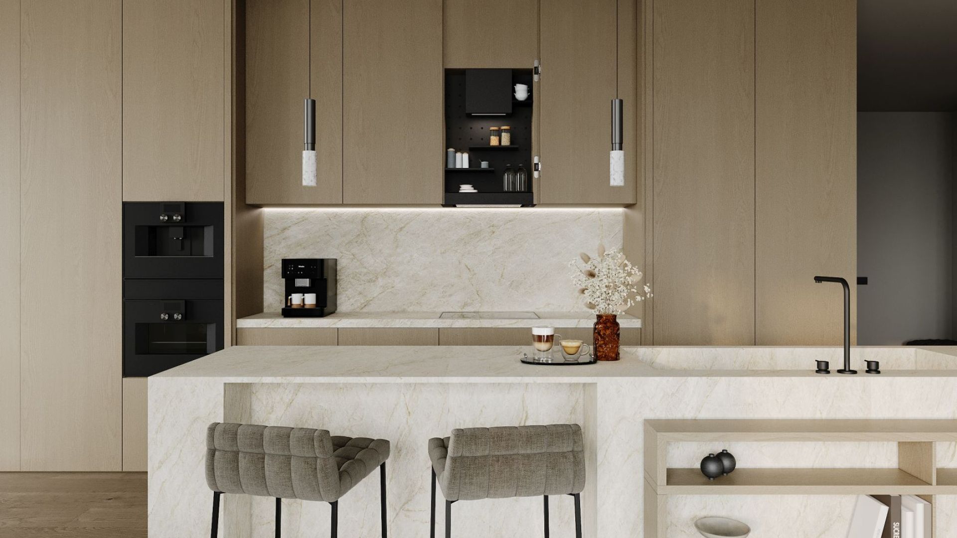 Витяжка вбудована Micra Space Black Matt - Чорний мат - Візуалізації 9